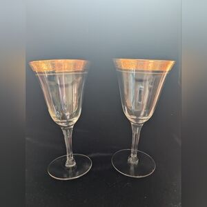 Gold Rim Wine Glass Set Of Two